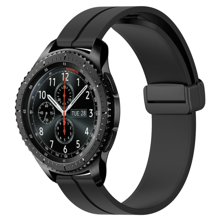 For Samsung Gear S3 Frontier 22mm Solid Color Magnetic Clasp Silicone Watch Band