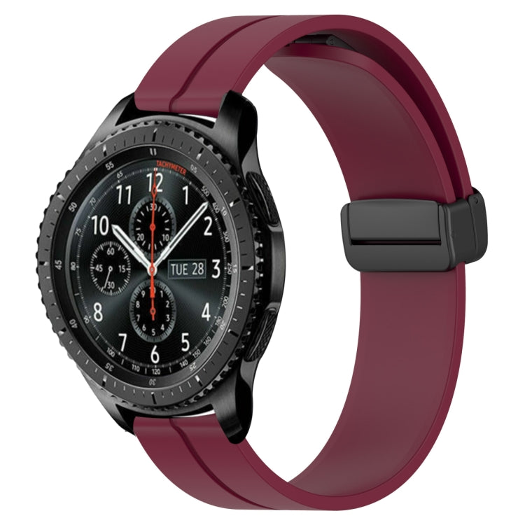 For Samsung Gear S3 Frontier 22mm Solid Color Magnetic Clasp Silicone Watch Band