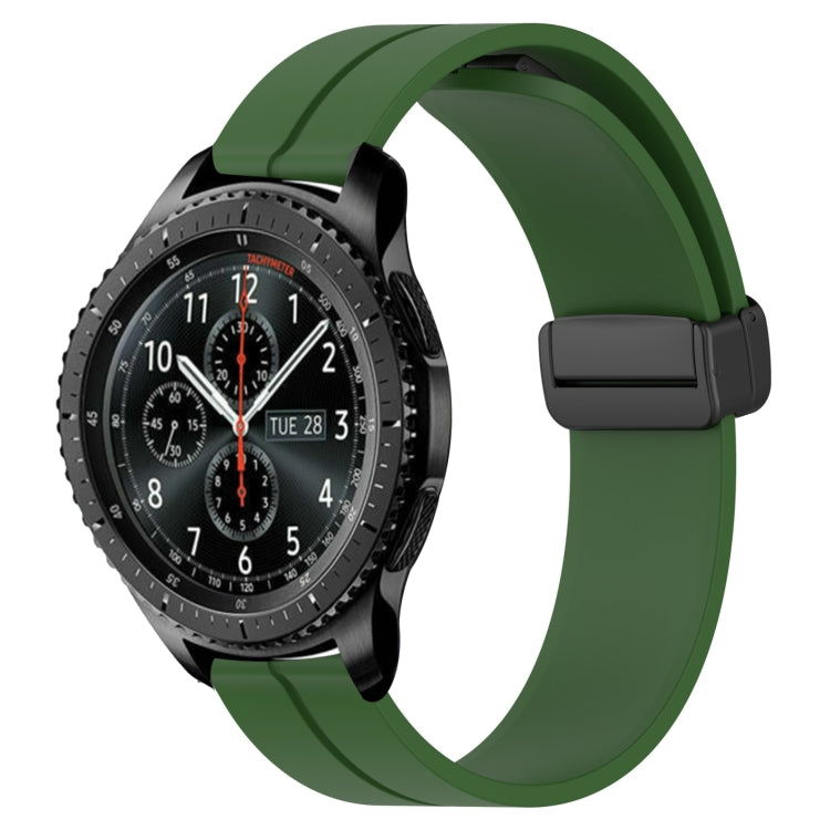 For Samsung Gear S3 Frontier 22mm Solid Color Magnetic Clasp Silicone Watch Band