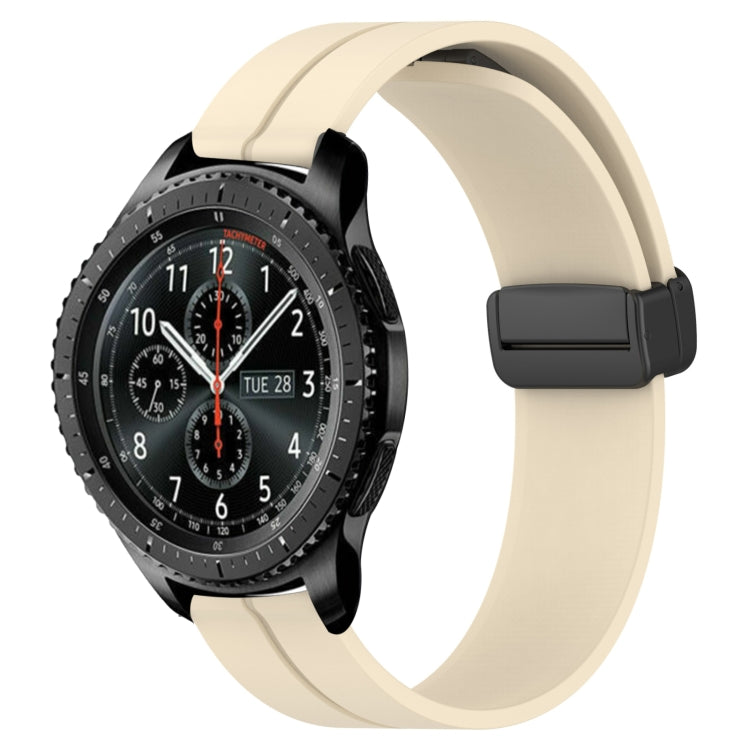 For Samsung Gear S3 Frontier 22mm Solid Color Magnetic Clasp Silicone Watch Band