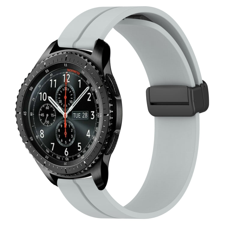 For Samsung Gear S3 Frontier 22mm Solid Color Magnetic Clasp Silicone Watch Band