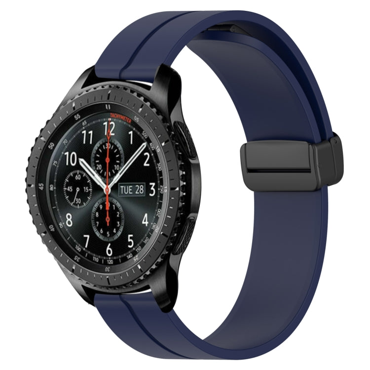 For Samsung Gear S3 Frontier 22mm Solid Color Magnetic Clasp Silicone Watch Band