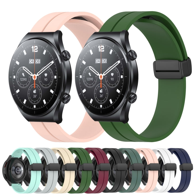 For Xiaomi MI Watch S1 Pro 22mm Solid Color Magnetic Clasp Silicone Watch Band