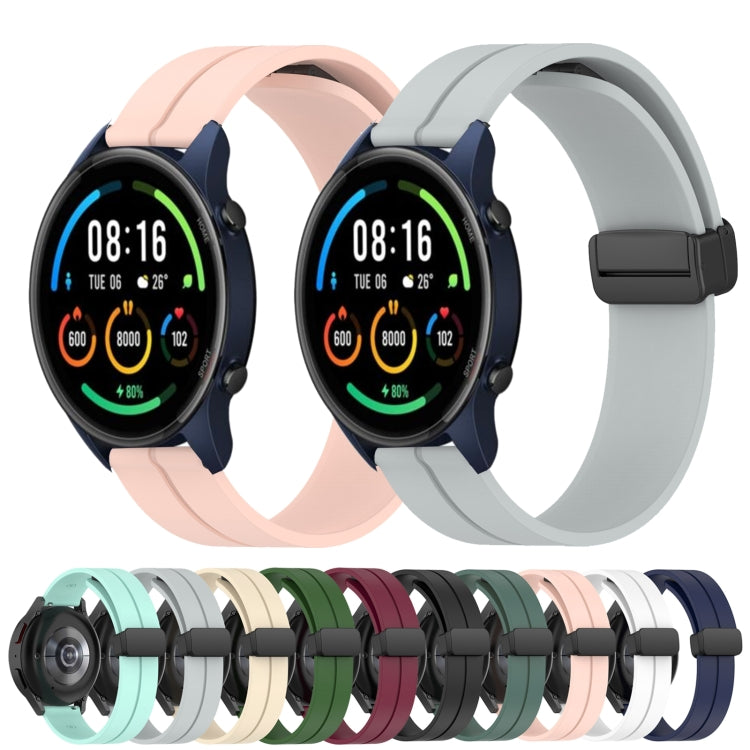 For Xiaomi MI Watch Color 2 22mm Solid Color Magnetic Clasp Silicone Watch Band