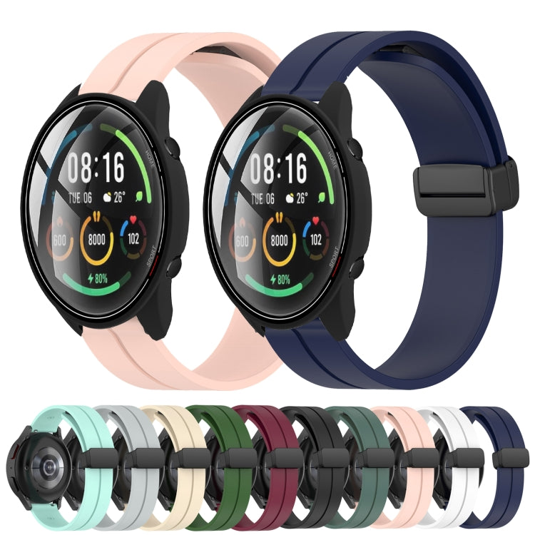 For Xiaomi MI Watch Sport 22mm Solid Color Magnetic Clasp Silicone Watch Band