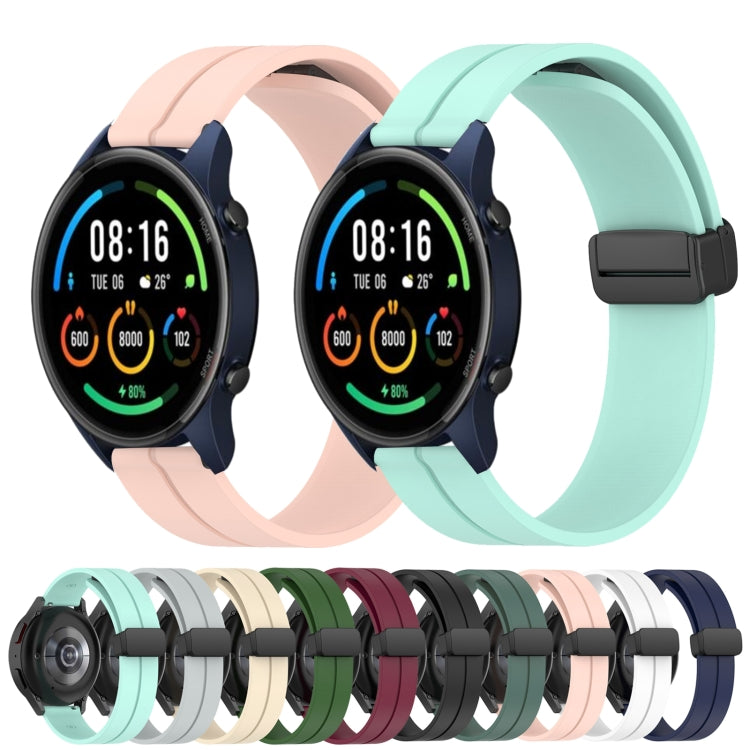 For Xiaomi MI Watch Color 22mm Solid Color Magnetic Clasp Silicone Watch Band