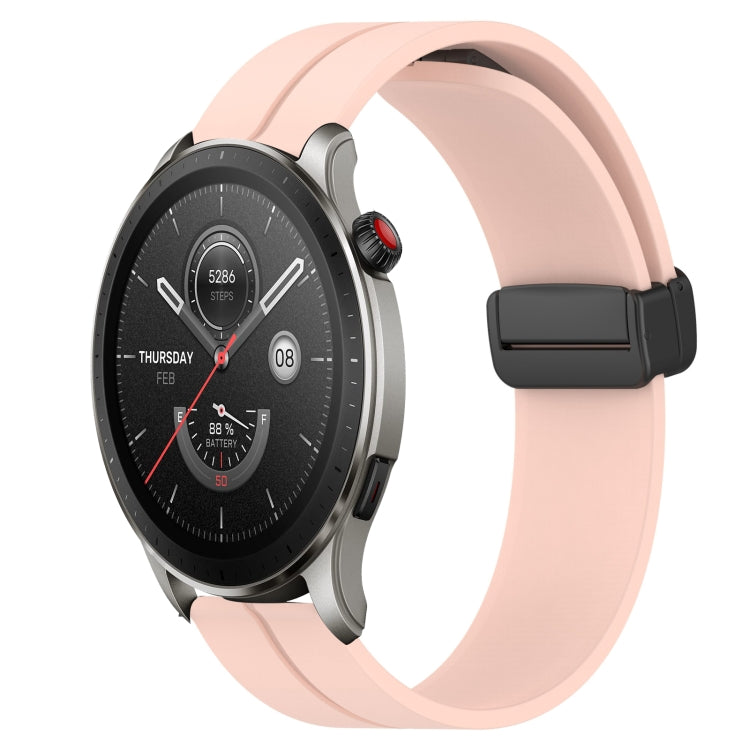 For Amazfit GTR 4 22mm Solid Color Magnetic Clasp Silicone Watch Band