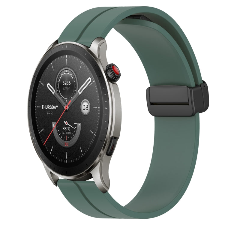 For Amazfit GTR 4 22mm Solid Color Magnetic Clasp Silicone Watch Band