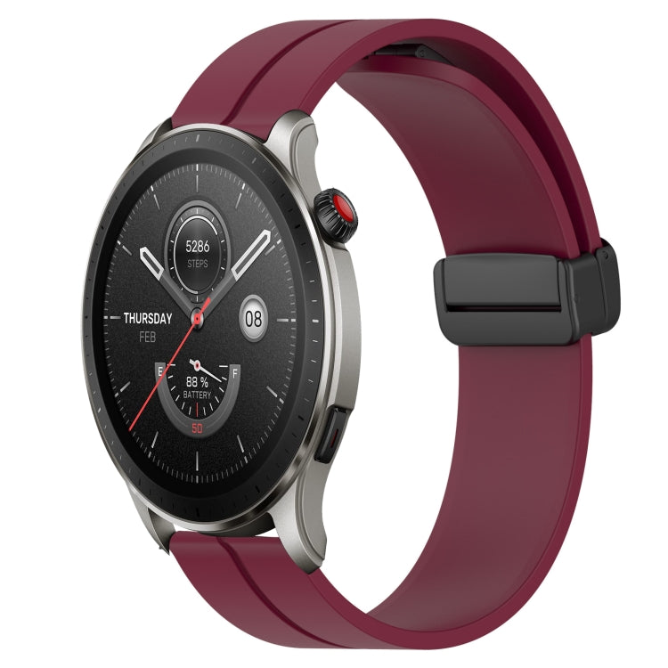 For Amazfit GTR 4 22mm Solid Color Magnetic Clasp Silicone Watch Band