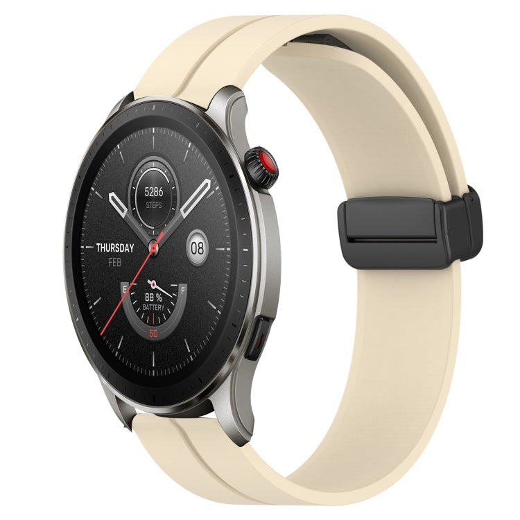For Amazfit GTR 4 22mm Solid Color Magnetic Clasp Silicone Watch Band