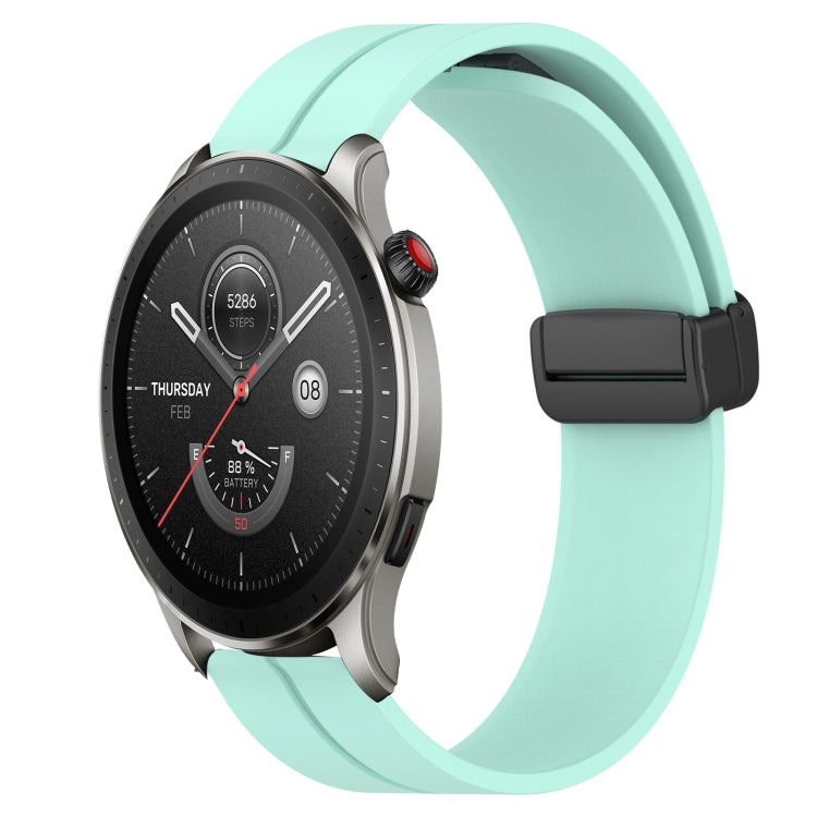 For Amazfit GTR 4 22mm Solid Color Magnetic Clasp Silicone Watch Band