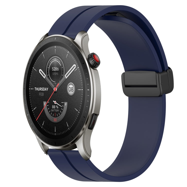 For Amazfit GTR 4 22mm Solid Color Magnetic Clasp Silicone Watch Band