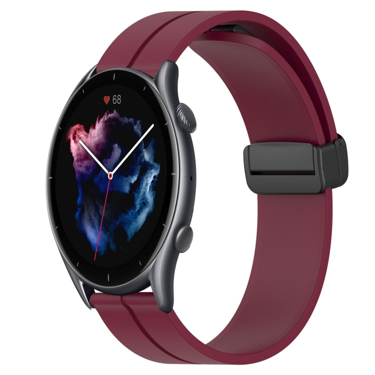 For Amazfit GTR 3 22mm Solid Color Magnetic Clasp Silicone Watch Band