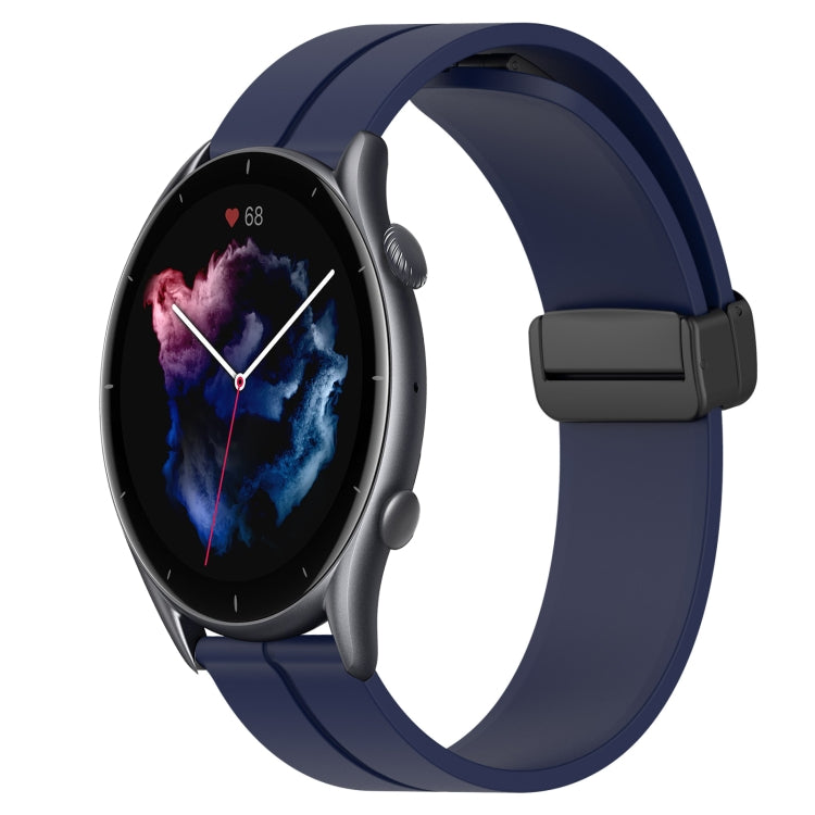 For Amazfit GTR 3 22mm Solid Color Magnetic Clasp Silicone Watch Band