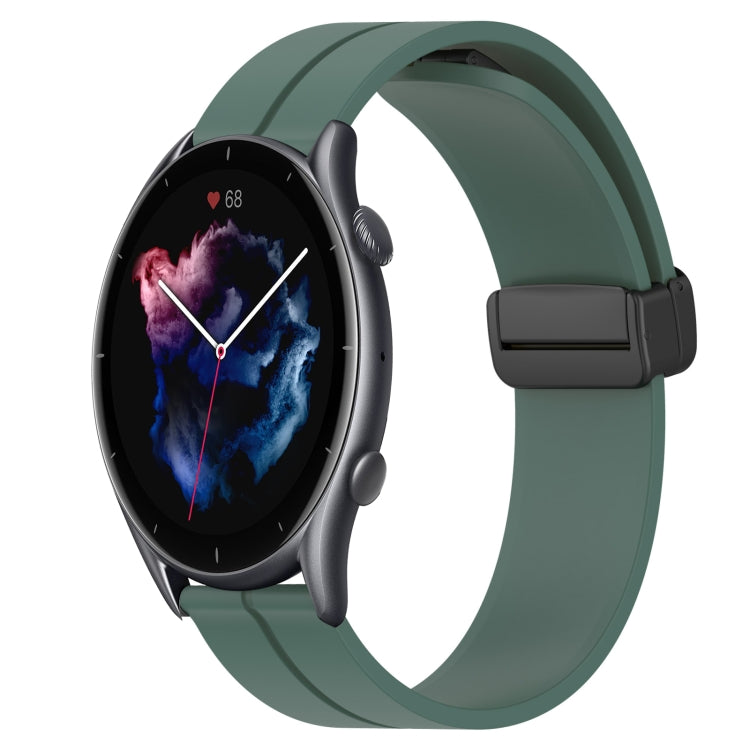 For Amazfit GTR 3 Pro 22mm Solid Color Magnetic Clasp Silicone Watch Band