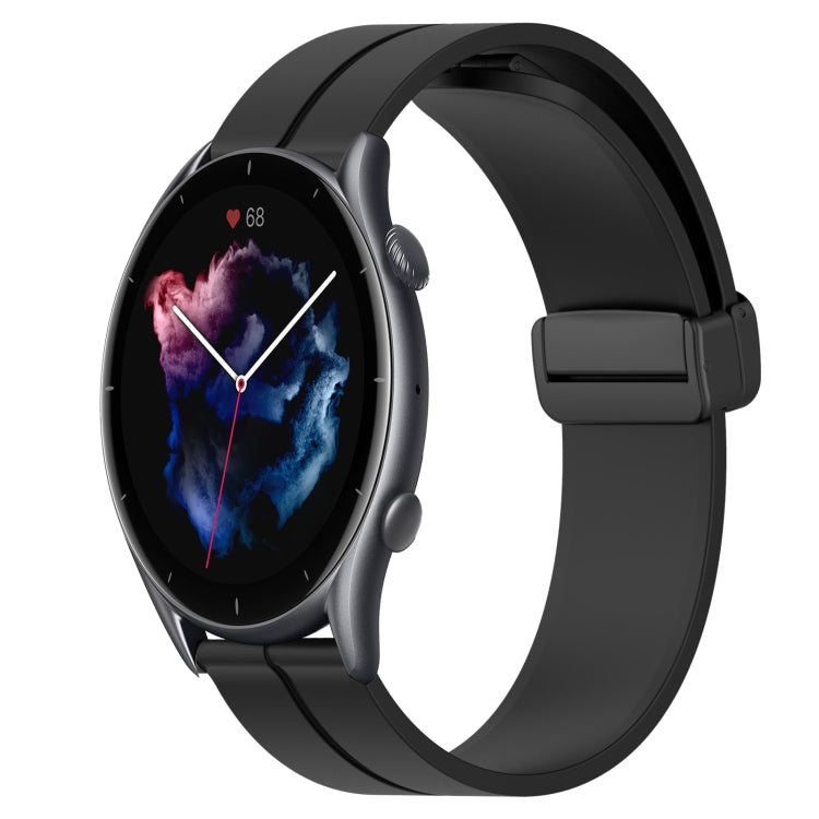 For Amazfit GTR 3 Pro 22mm Solid Color Magnetic Clasp Silicone Watch Band