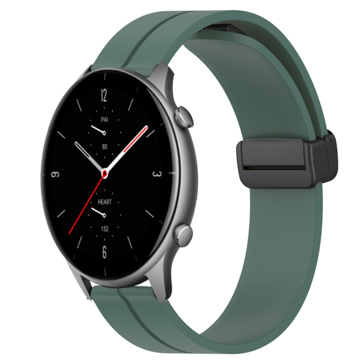For Amazfit GTR 2e 22mm Solid Color Magnetic Clasp Silicone Watch Band