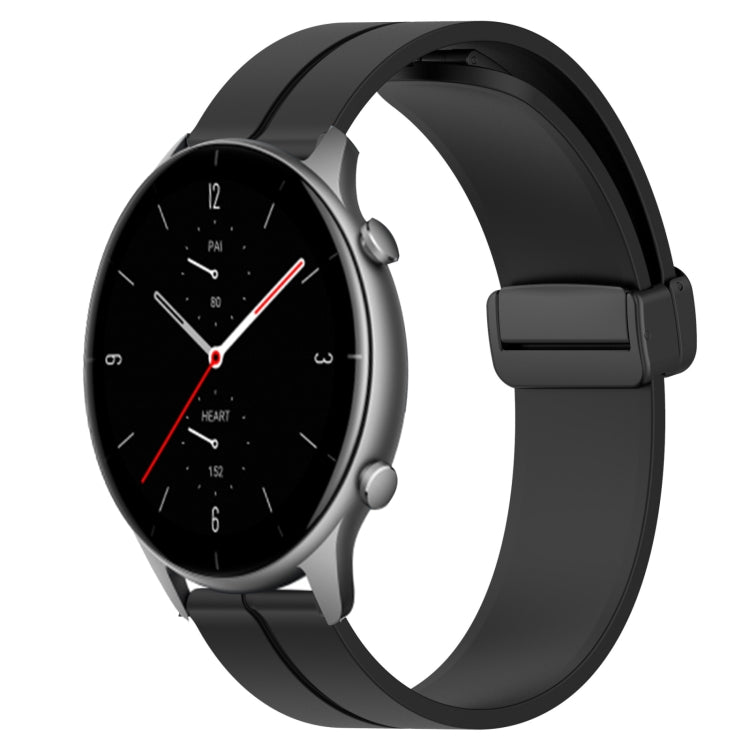 For Amazfit GTR 2e 22mm Solid Color Magnetic Clasp Silicone Watch Band