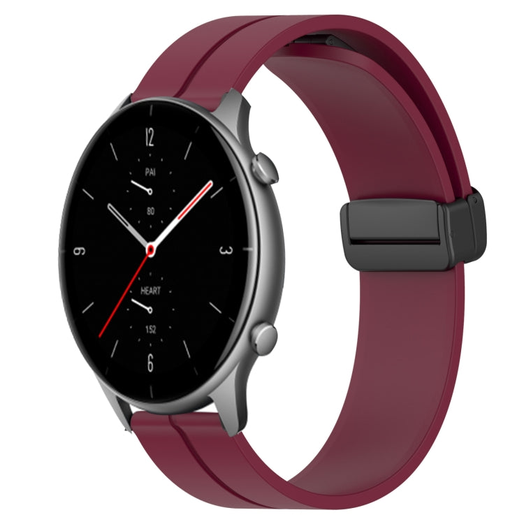 For Amazfit GTR 2e 22mm Solid Color Magnetic Clasp Silicone Watch Band