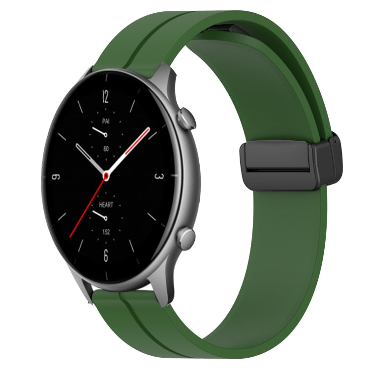 For Amazfit GTR 2e 22mm Solid Color Magnetic Clasp Silicone Watch Band