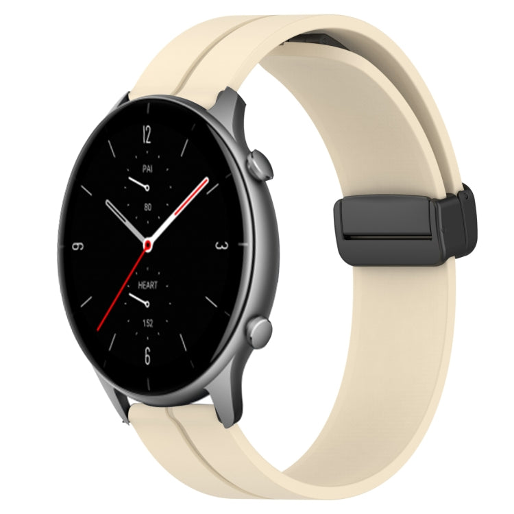 For Amazfit GTR 2e 22mm Solid Color Magnetic Clasp Silicone Watch Band