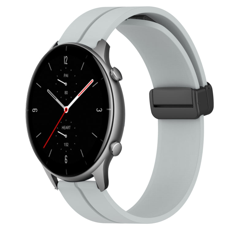 For Amazfit GTR 2e 22mm Solid Color Magnetic Clasp Silicone Watch Band