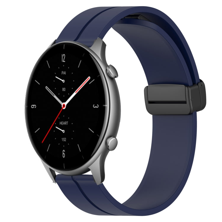 For Amazfit GTR 2e 22mm Solid Color Magnetic Clasp Silicone Watch Band