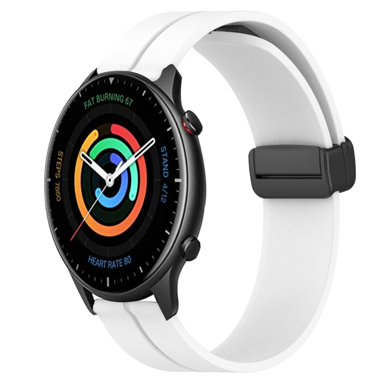 For Amazfit GTR 2 22mm Solid Color Magnetic Clasp Silicone Watch Band