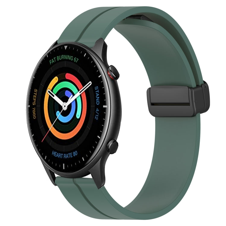 For Amazfit GTR 2 22mm Solid Color Magnetic Clasp Silicone Watch Band
