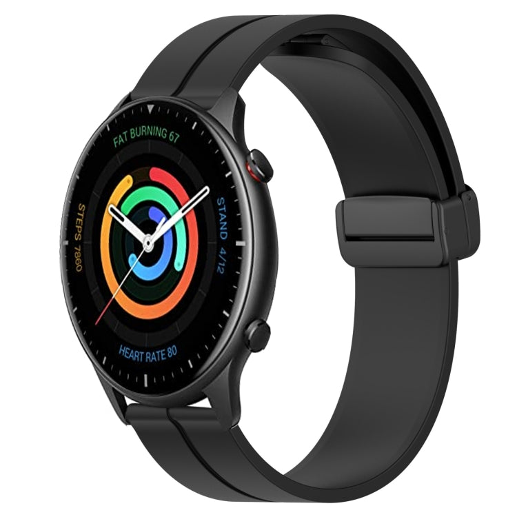 For Amazfit GTR 2 22mm Solid Color Magnetic Clasp Silicone Watch Band