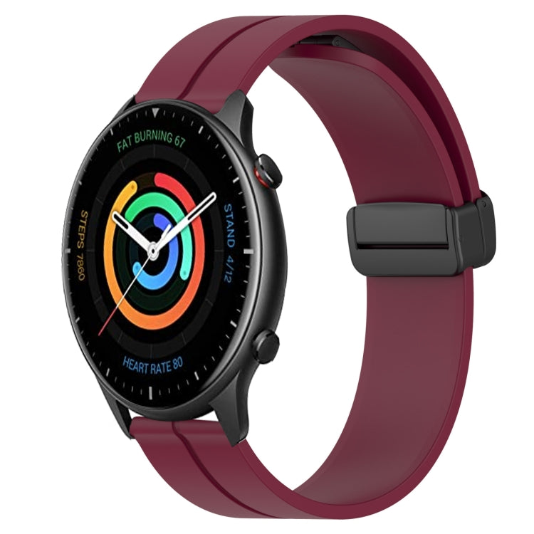 For Amazfit GTR 2 22mm Solid Color Magnetic Clasp Silicone Watch Band