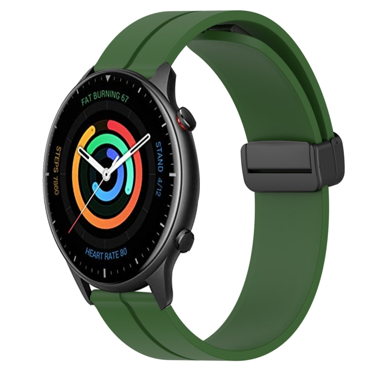 For Amazfit GTR 2 22mm Solid Color Magnetic Clasp Silicone Watch Band