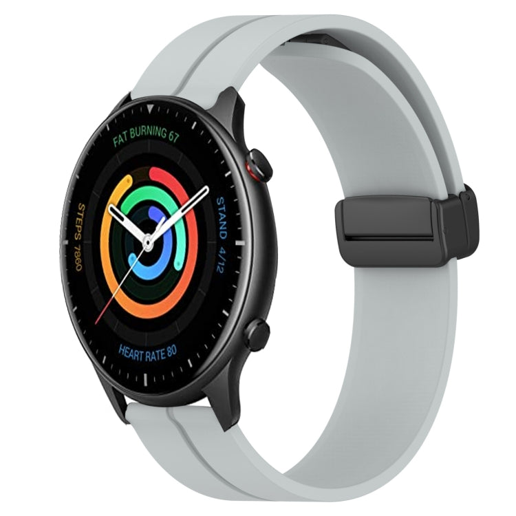 For Amazfit GTR 2 22mm Solid Color Magnetic Clasp Silicone Watch Band