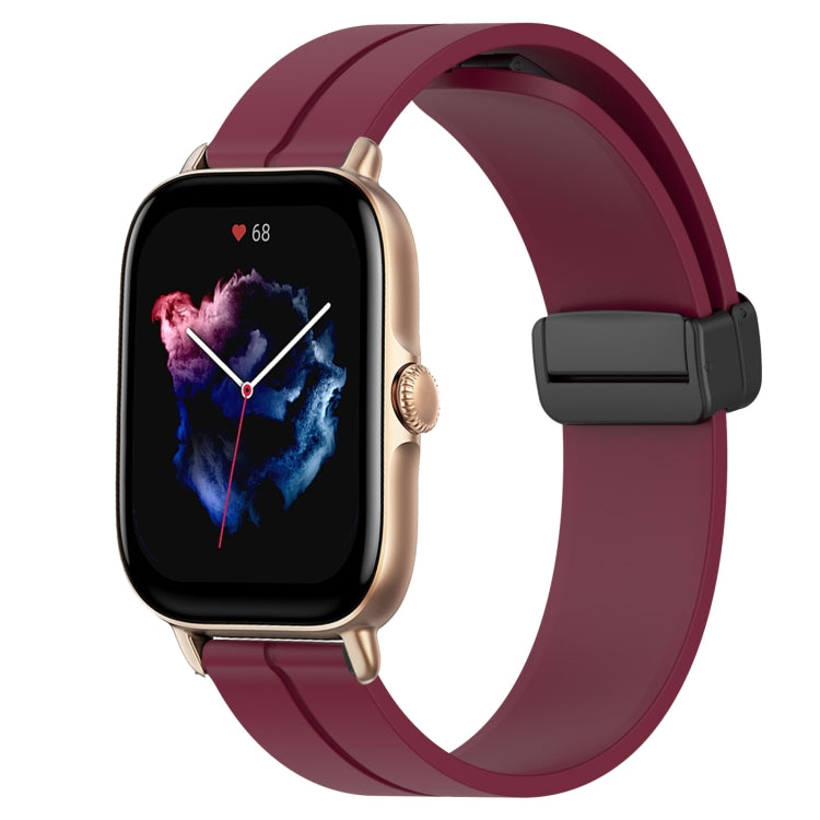 For Amazfit 3 22mm Solid Color Magnetic Clasp Silicone Watch Band