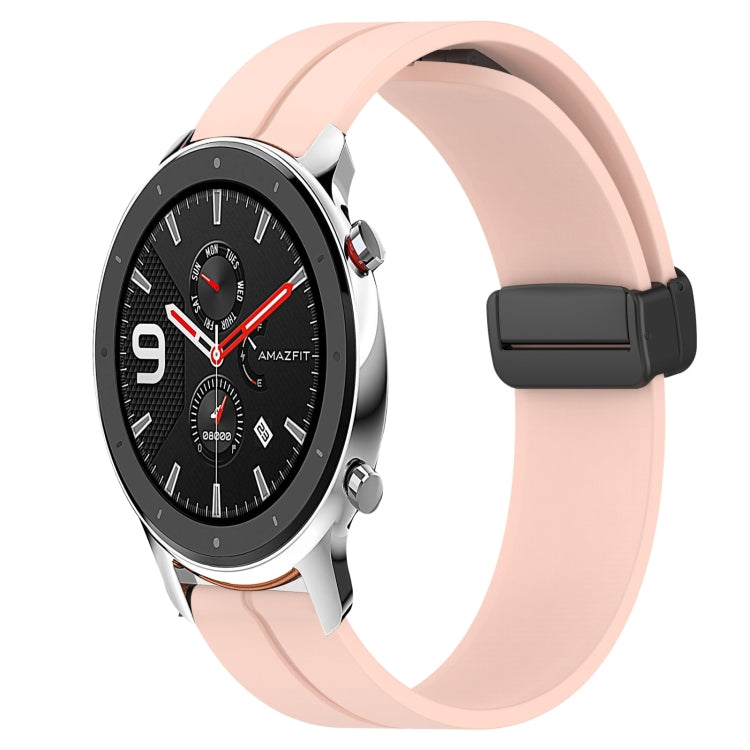 For Amazfit GTR 47mm 22mm Solid Color Magnetic Clasp Silicone Watch Band