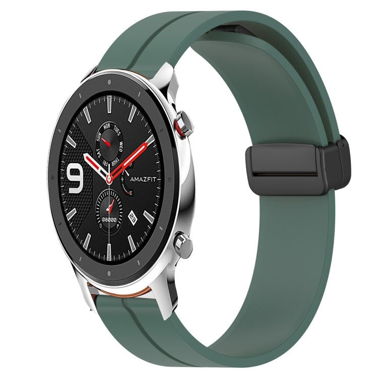 For Amazfit GTR 47mm 22mm Solid Color Magnetic Clasp Silicone Watch Band