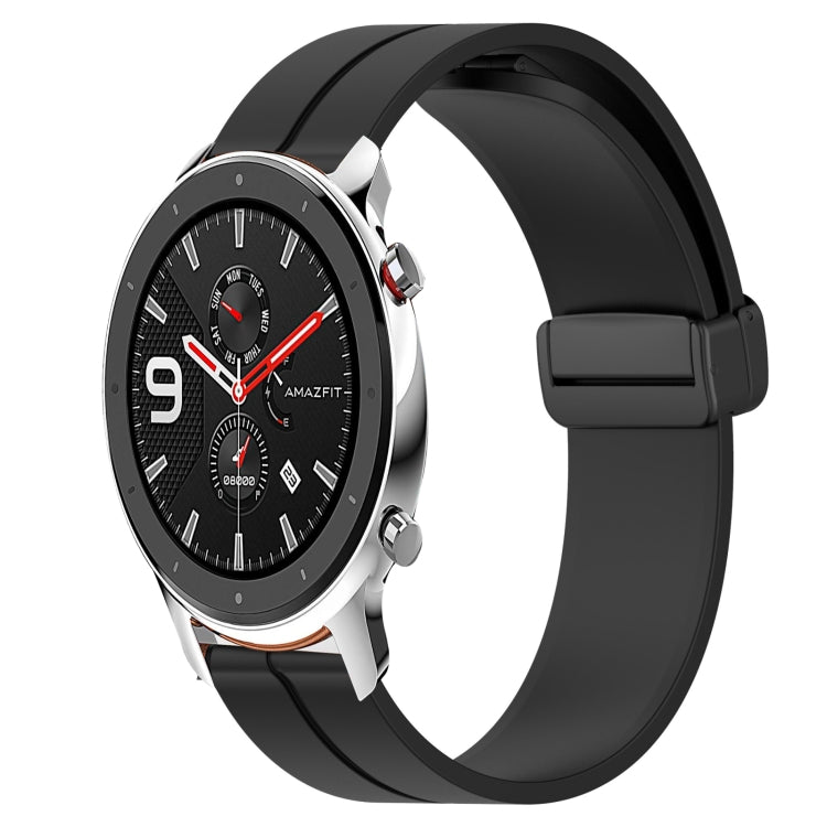 For Amazfit GTR 47mm 22mm Solid Color Magnetic Clasp Silicone Watch Band