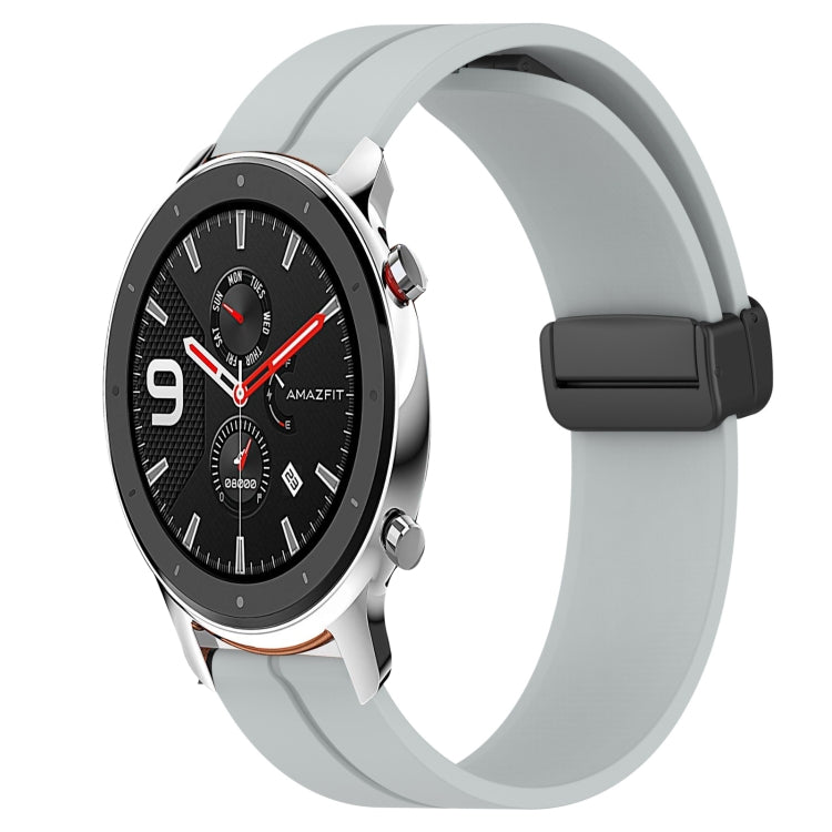 For Amazfit GTR 47mm 22mm Solid Color Magnetic Clasp Silicone Watch Band