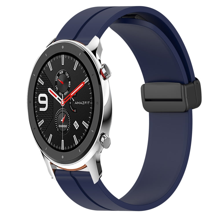 For Amazfit GTR 47mm 22mm Solid Color Magnetic Clasp Silicone Watch Band