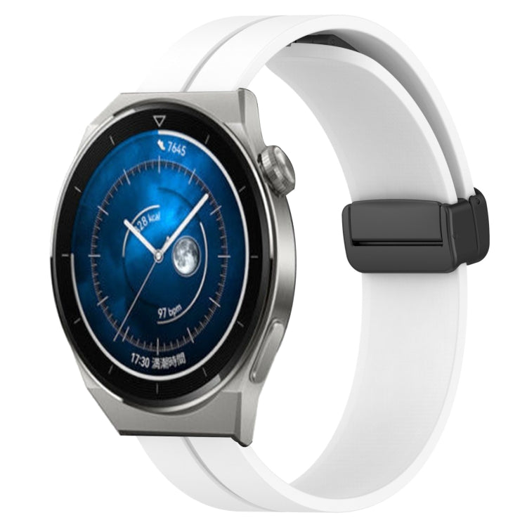 For Huawei Watch GT3 Pro 46mm 22mm Solid Color Magnetic Clasp Silicone Watch Band
