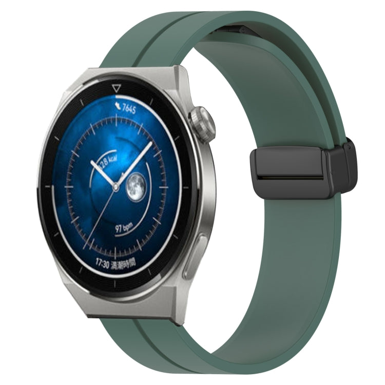 For Huawei Watch GT3 Pro 46mm 22mm Solid Color Magnetic Clasp Silicone Watch Band