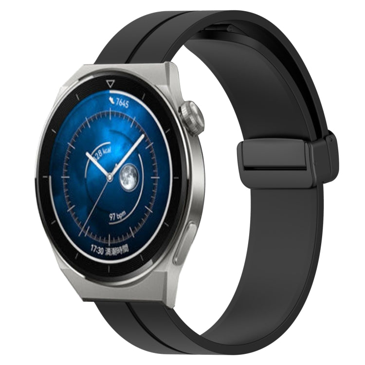 For Huawei Watch GT3 Pro 46mm 22mm Solid Color Magnetic Clasp Silicone Watch Band