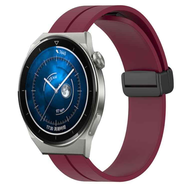 For Huawei Watch GT3 Pro 46mm 22mm Solid Color Magnetic Clasp Silicone Watch Band