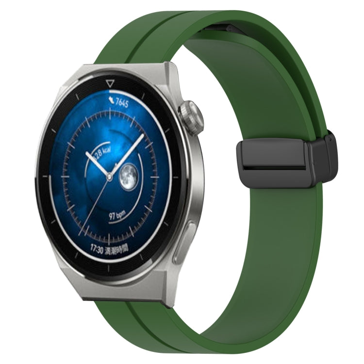 For Huawei Watch GT3 Pro 46mm 22mm Solid Color Magnetic Clasp Silicone Watch Band