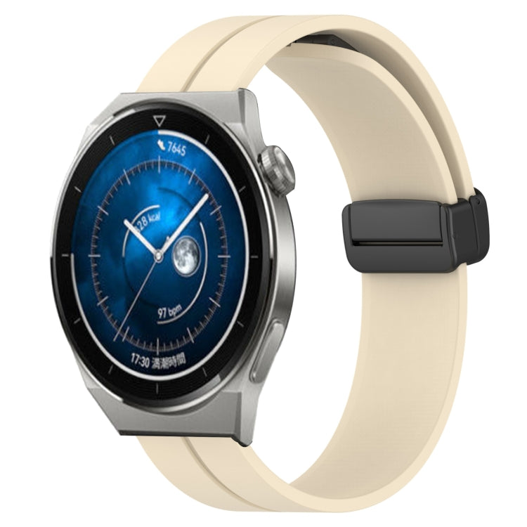 For Huawei Watch GT3 Pro 46mm 22mm Solid Color Magnetic Clasp Silicone Watch Band