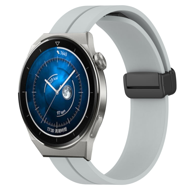 For Huawei Watch GT3 Pro 46mm 22mm Solid Color Magnetic Clasp Silicone Watch Band