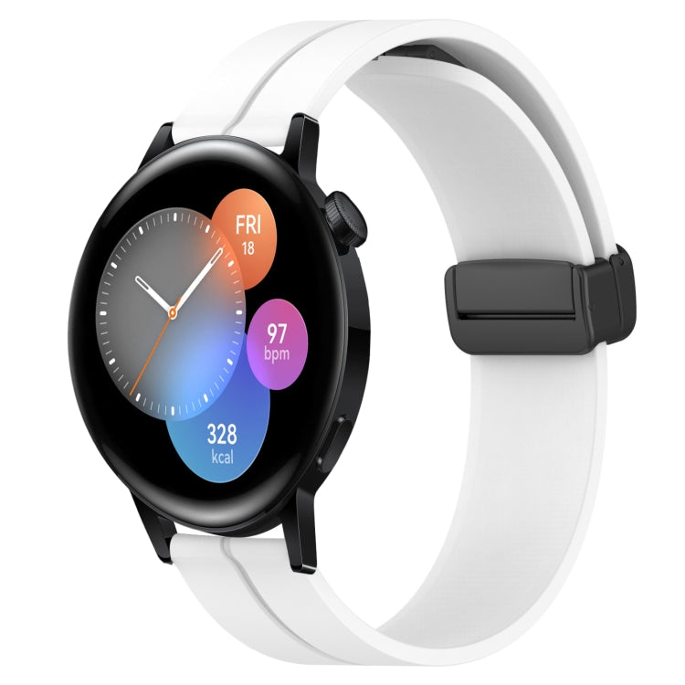 For Huawei Watch GT3 46mm 22mm Solid Color Magnetic Clasp Silicone Watch Band