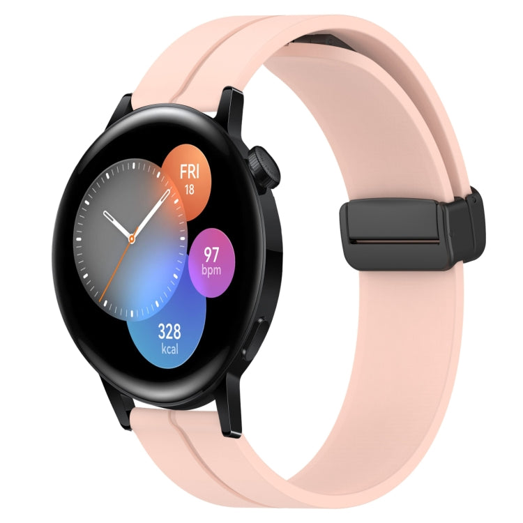 For Huawei Watch GT3 46mm 22mm Solid Color Magnetic Clasp Silicone Watch Band