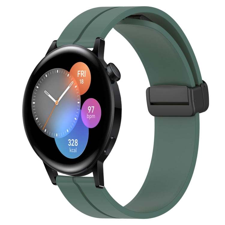 For Huawei Watch GT3 46mm 22mm Solid Color Magnetic Clasp Silicone Watch Band