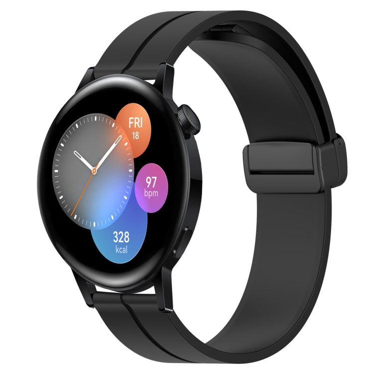 For Huawei Watch GT3 46mm 22mm Solid Color Magnetic Clasp Silicone Watch Band